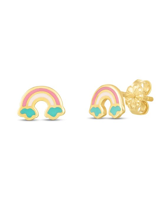 14K Gold Rainbow Studs