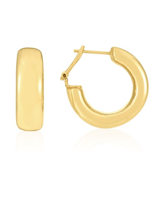 14K Gold Large Omega C-Hoops
