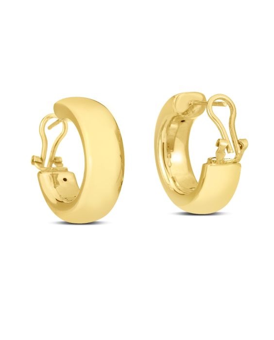 14K Gold Large Omega C-Hoops