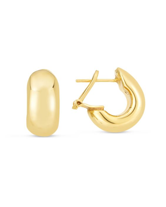 14K Gold Small Omega C-Hoops