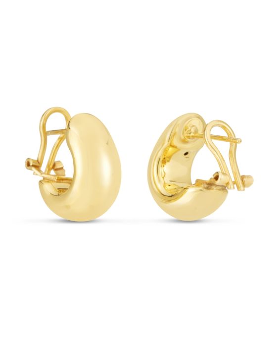 14K Gold Small Omega C-Hoops