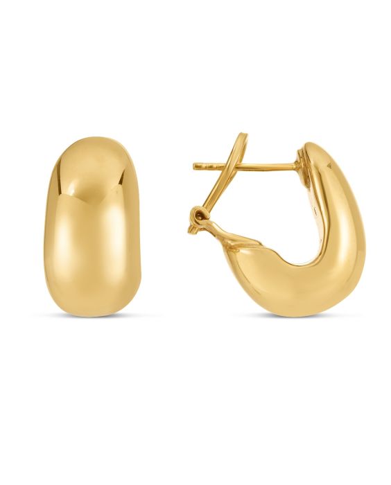 14K Gold Fancy Omega Hoops
