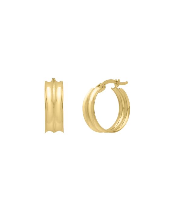 14K Large Concave Hoops 