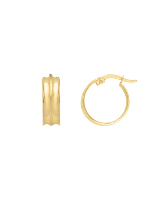 14K Large Concave Hoops 