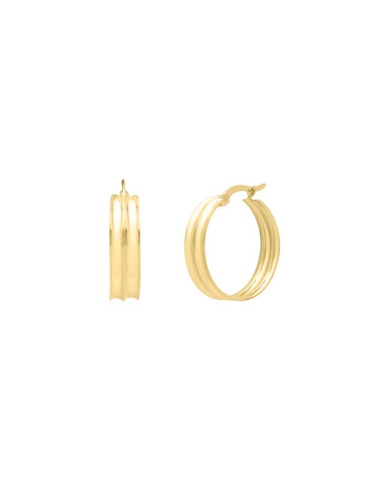 14K Medium Concave Hoops 