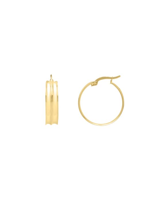 14K Medium Concave Hoops 