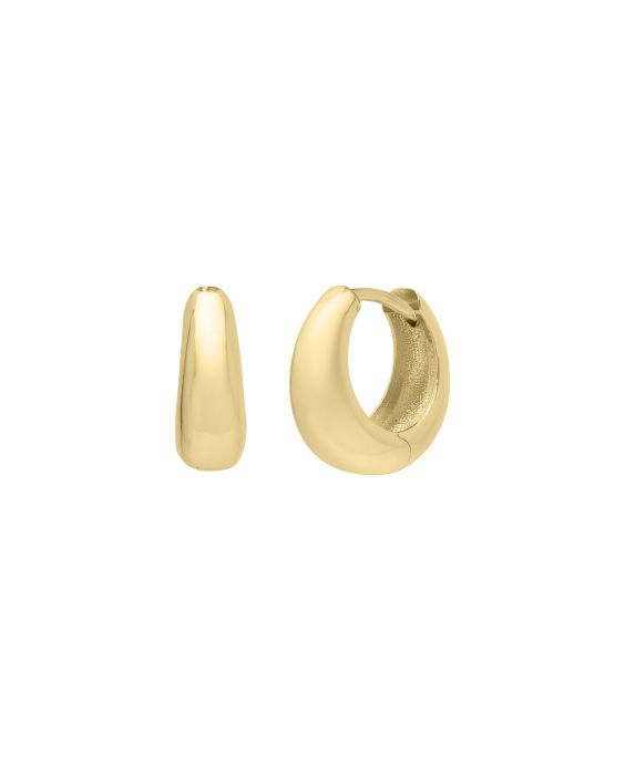 14K Tapered Huggie Hoops 