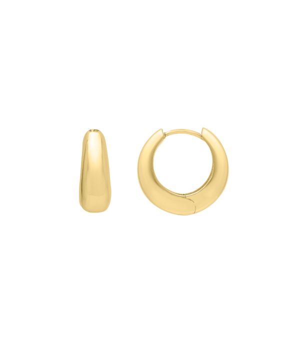 14K Tapered Huggie Hoops 