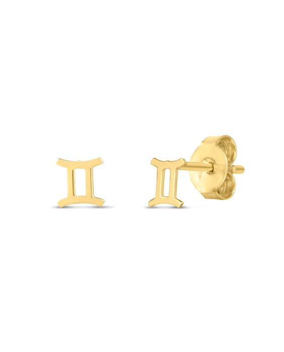 14K Gold Gemini Studs