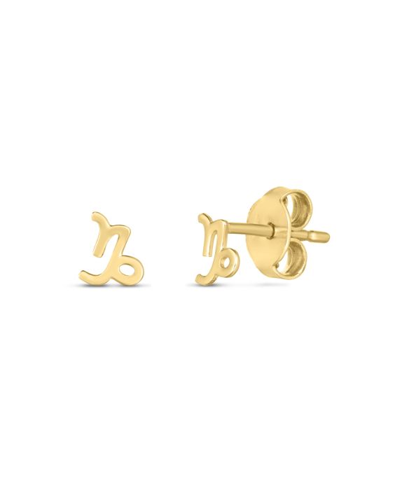 14K Gold Capricorn Studs