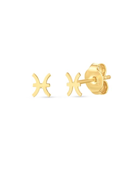 14K Pisces Studs