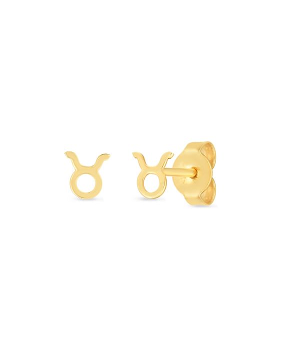 14K Gold Taurus Studs
