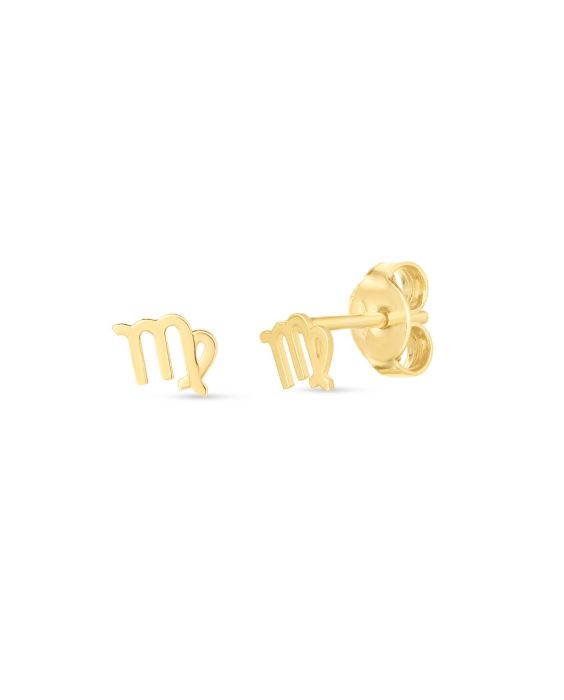 14K Gold Virgo Studs