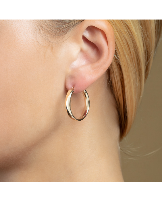 14K Small Wedding Band Hoops 