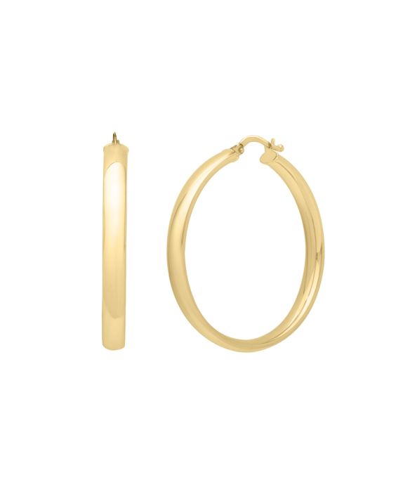 14K Medium Wedding Band Hoops 