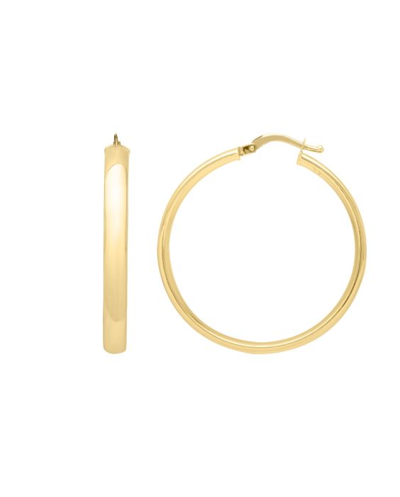 14K Medium Wedding Band Hoops 