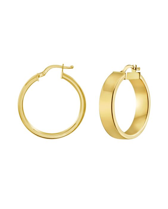 14K Medium Wedding Band Hoops 