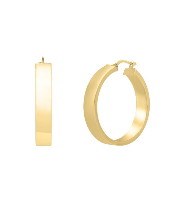14K Large Wedding Band Hoops 