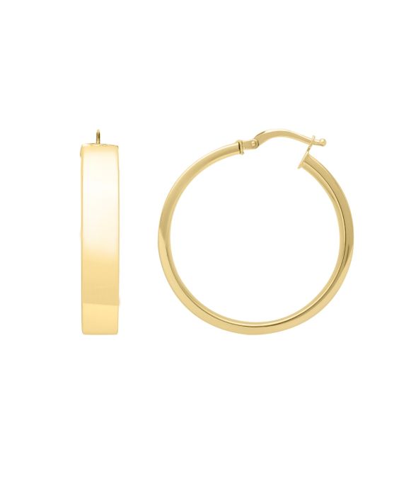 14K Large Wedding Band Hoops 