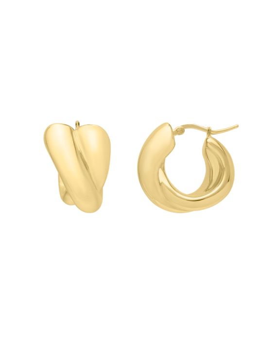 14K Crossover Hoops 