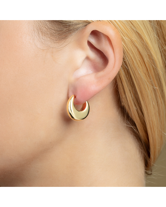 14K Medium Tapered Hoops 
