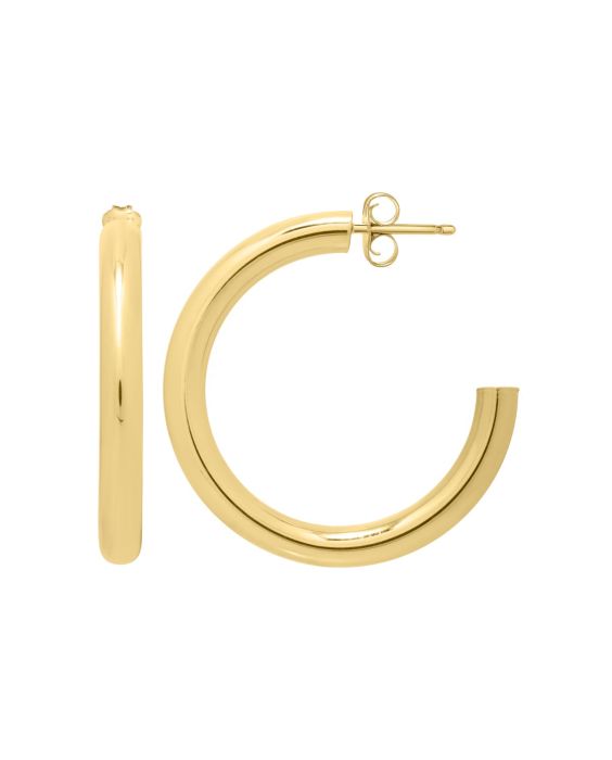 14K Gold Round C Hoops