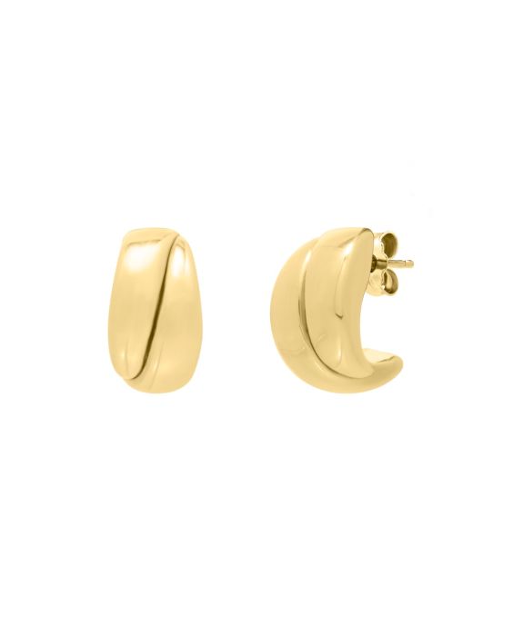 14K Gold Split Puffed Up Hoops