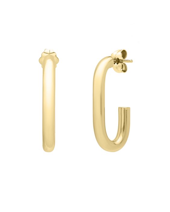 14K Paperclip Hoops 