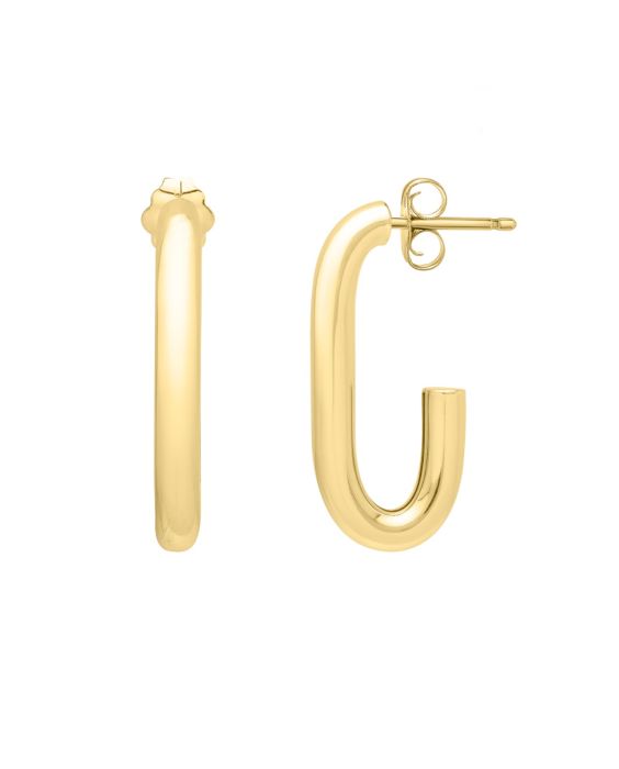 14K Paperclip Hoops 