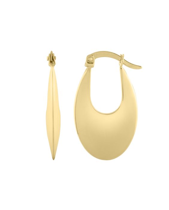 14K Creole Oval Hoops 
