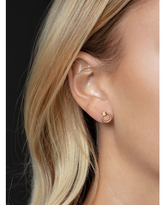 14K Open Circle Stud Earrings