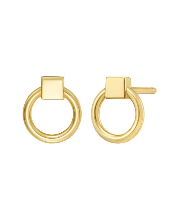 14K Open Circle Stud Earrings