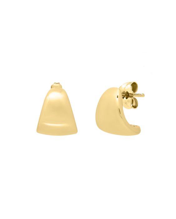 14K Gold Graduated Puffed Up Hoops