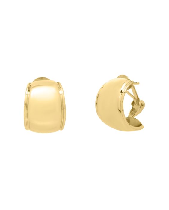 14K Gold Omega Mixed Media Hoop Earring