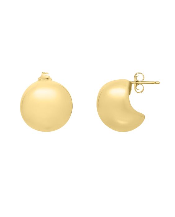 14K Gold Puffed Up Button Studs