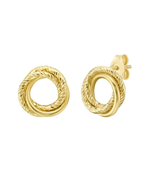 14K Interlocking DC Trinity Studs