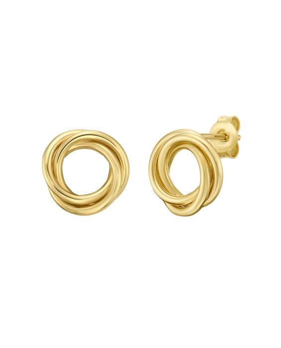 14K Interlocking Trinity Studs