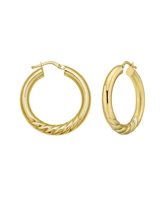 14K Twisted Large Hoops