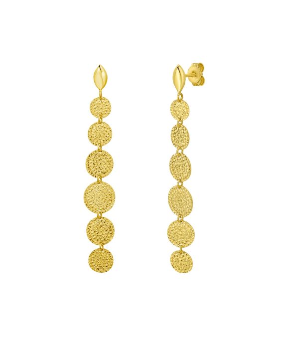 14K Hammered Pebble Earrings
