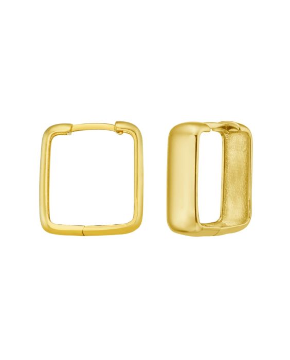 14K Square Hoops