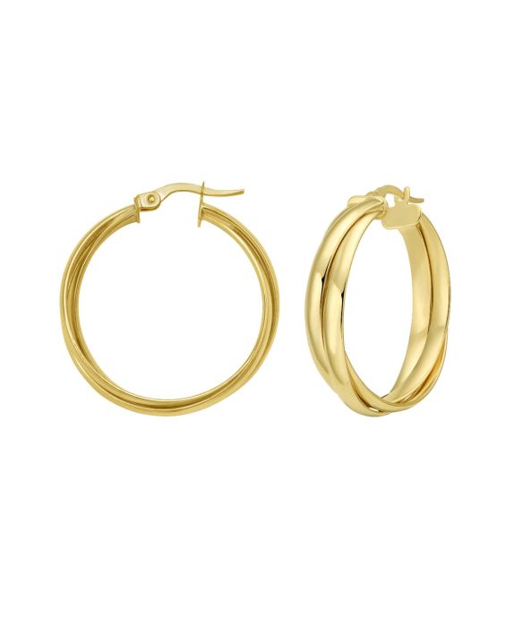 14K Interlocking Large Trinity Hoops