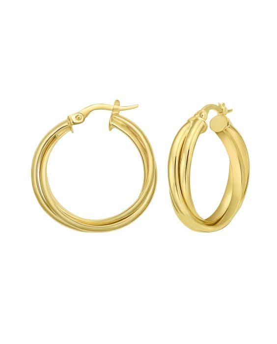 14K Interlocking Medium Trinity Hoops