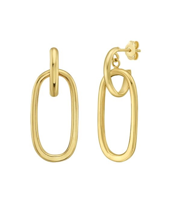 14K Door Knocker Hoops