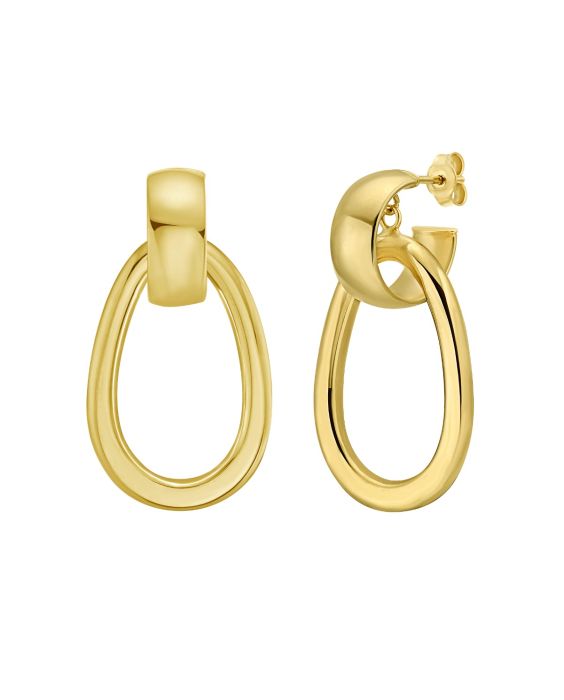 14K Interlocking Drop Hoops