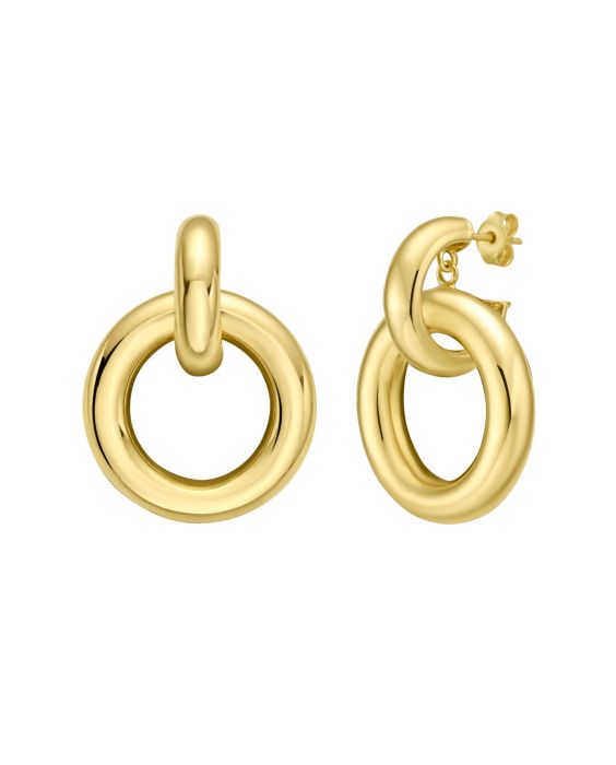 14K Round Linked Hoops