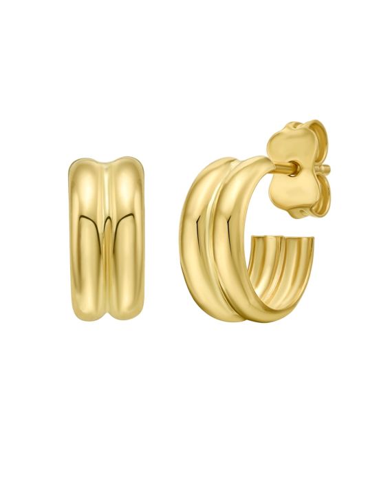 14K Double Row C-Hoops