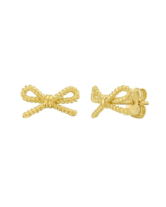 14K Rope Bow Earrings