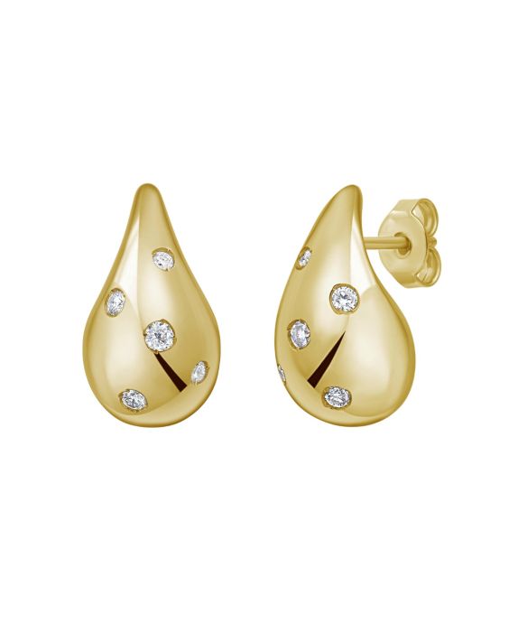 14K Diamond Raindrop Earrings
