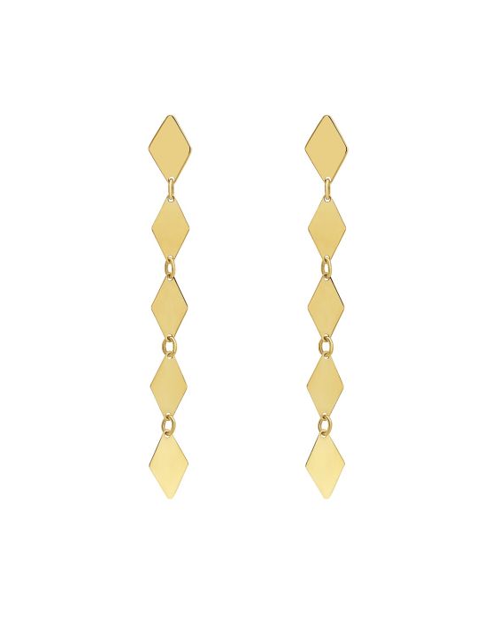 14K MIrror Kite Link Drop Earrings