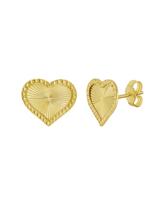14K Radiating Heart Studs
